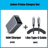 100W USB C wall charger and 1.8m Type-C cable from Anker Prime Charger Set.