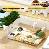 Water ecological turtle tank with basking area and flexible PET material for turtles.