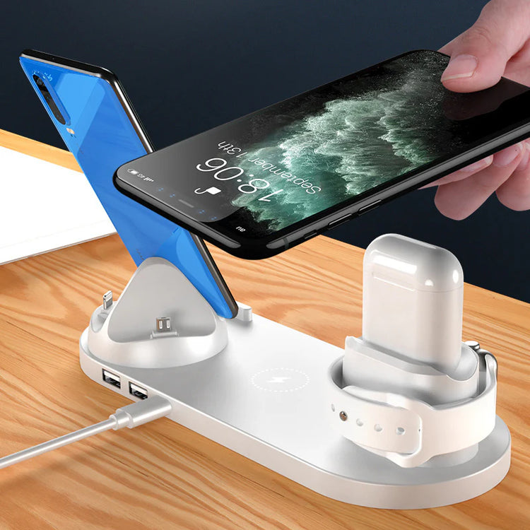 Wireless Charger for Iphone Fast Charger for Phone Fast Charging Pad for Phone Watch 6 in 1 Charging Dock Station